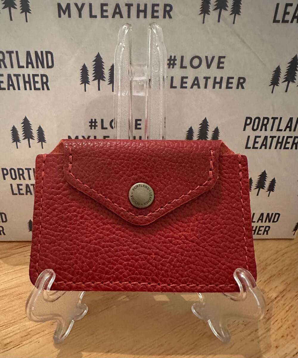 Portland Leather Goods Lovebug Wallet Chili Red Leather Card Case
